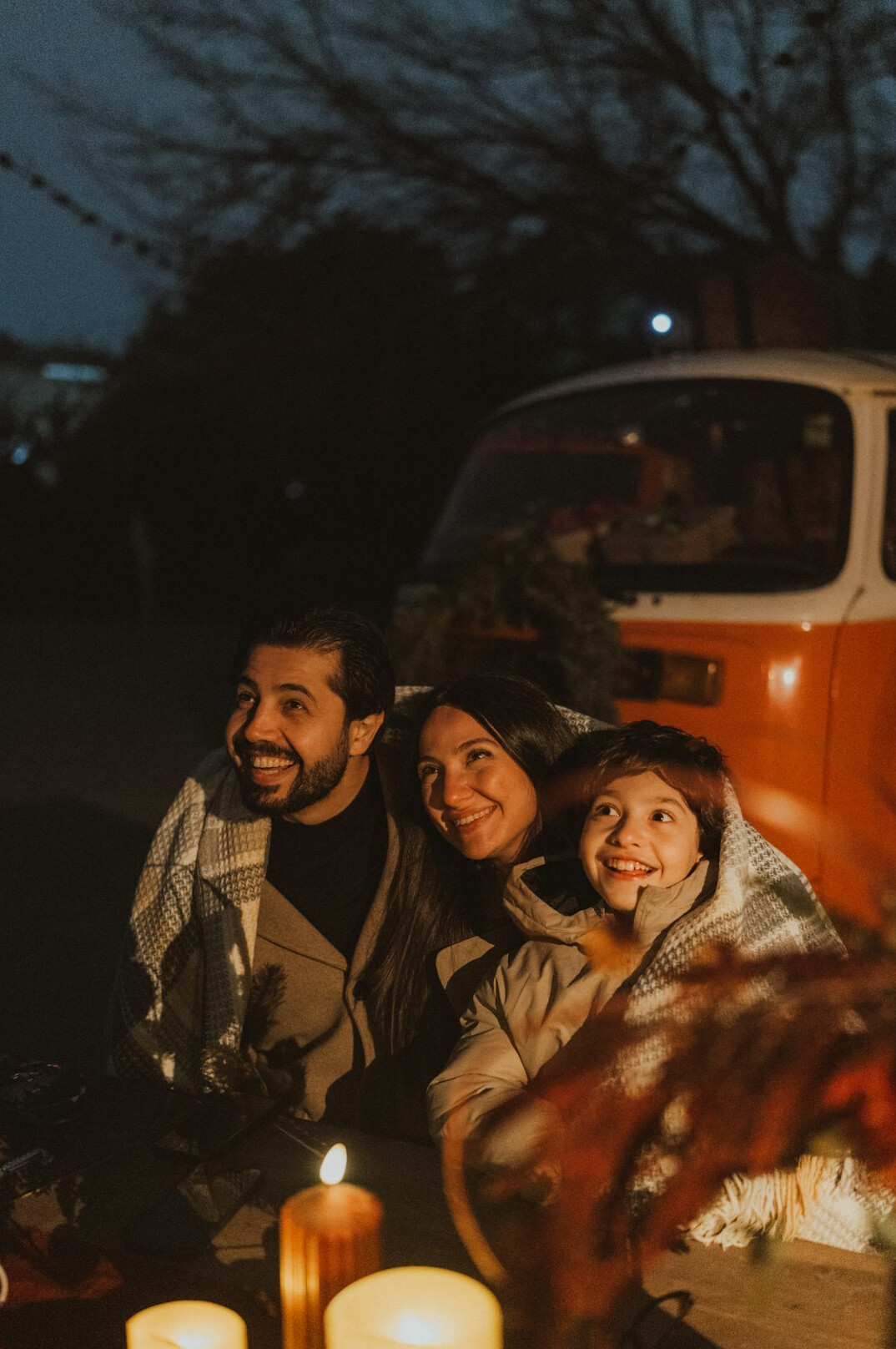 happy family outdoors