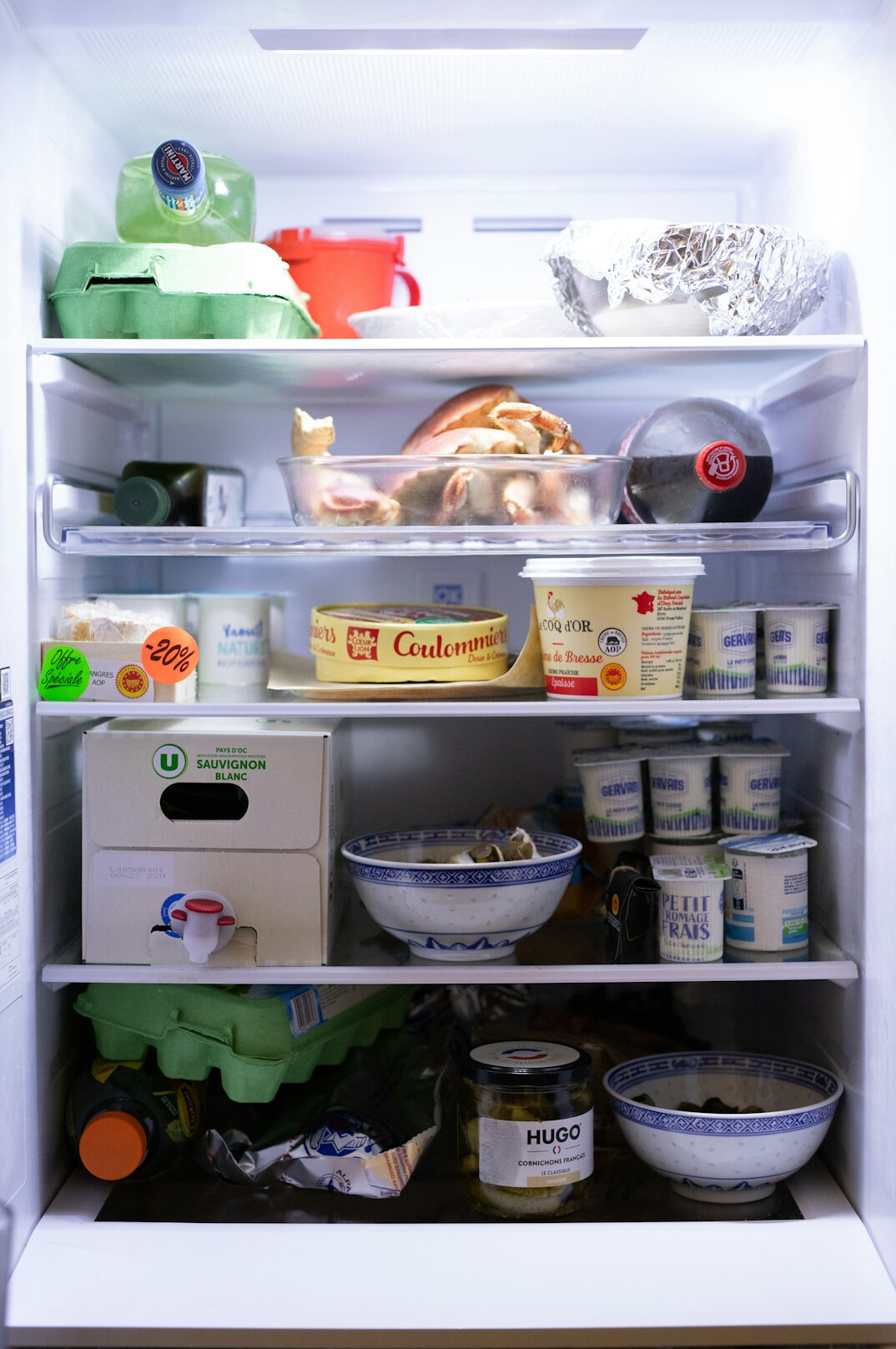 meal prep containers in fridge