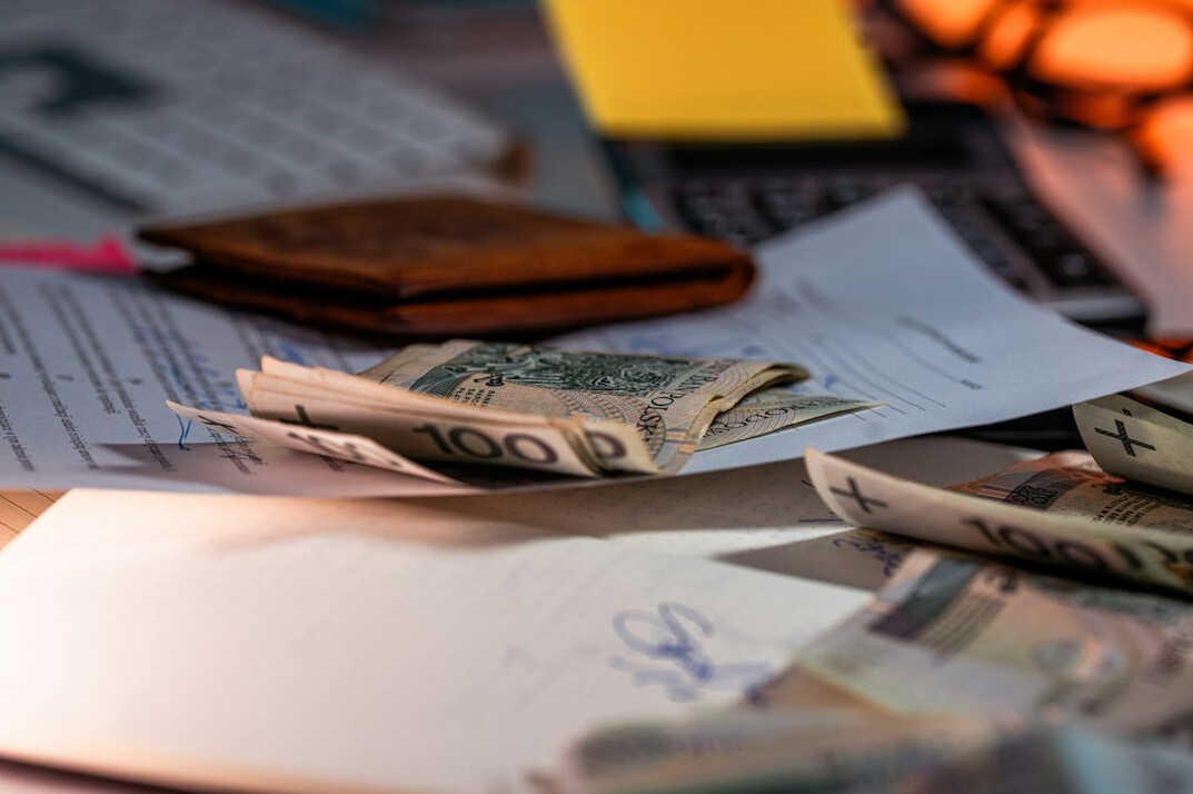 woman reviewing bank statements